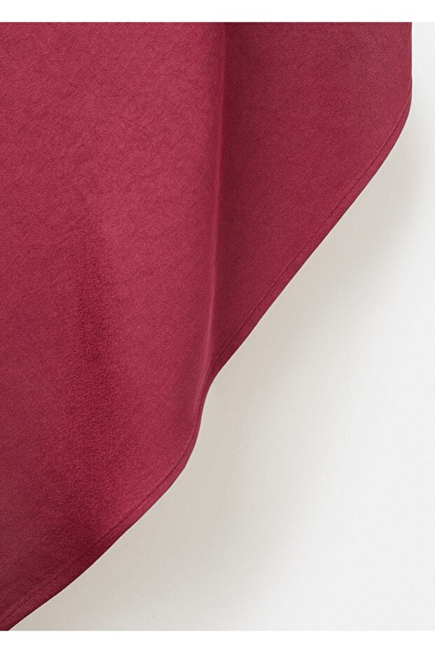 Asimetrik saten elbise - 7