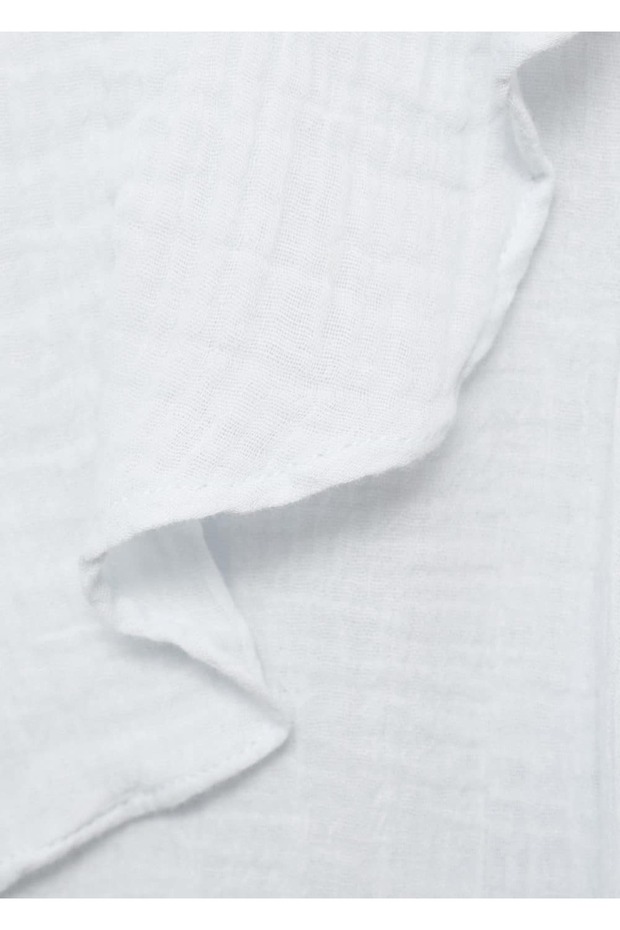 Volanlı kırışık bluz - 6