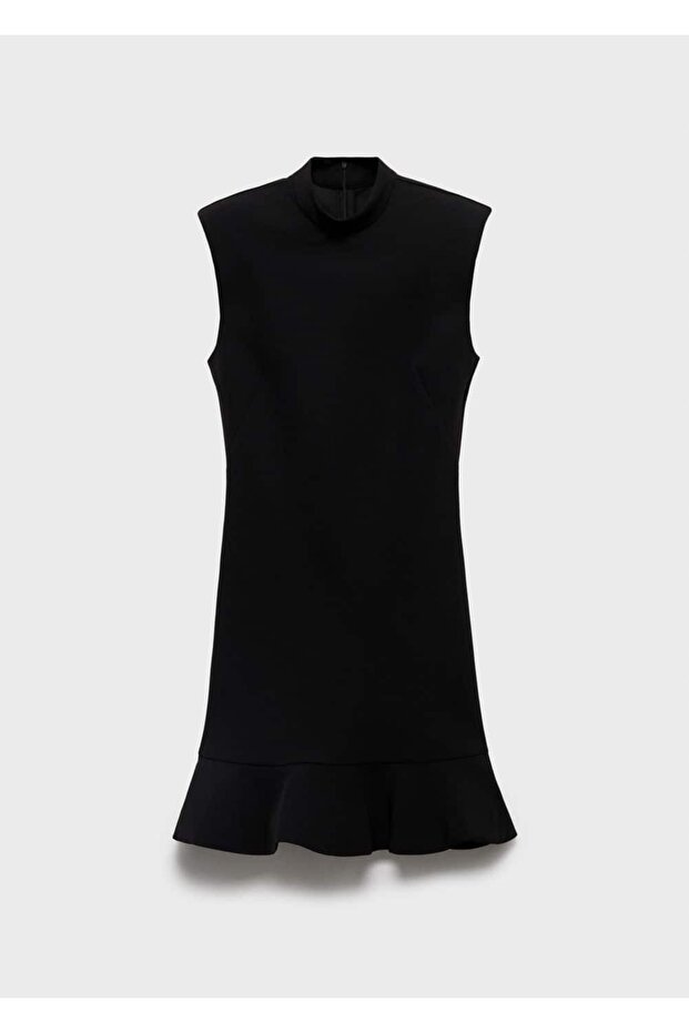 Perkins yaka volanlı elbise - 3