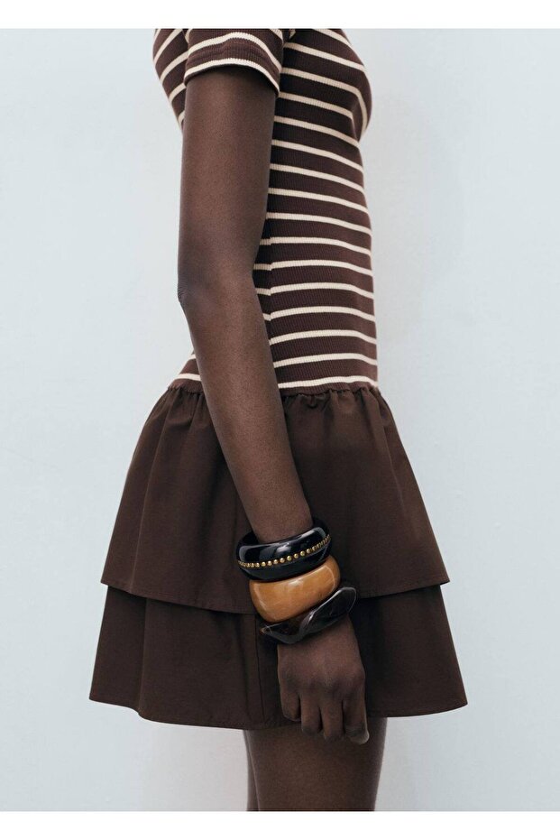 Karma çizgili elbise - 8