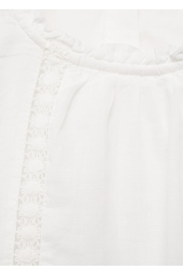 İşlemeli pamuklu bluz - 3