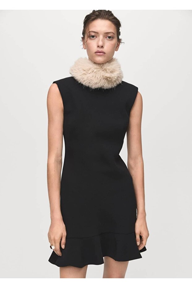 Perkins yaka volanlı elbise - 1