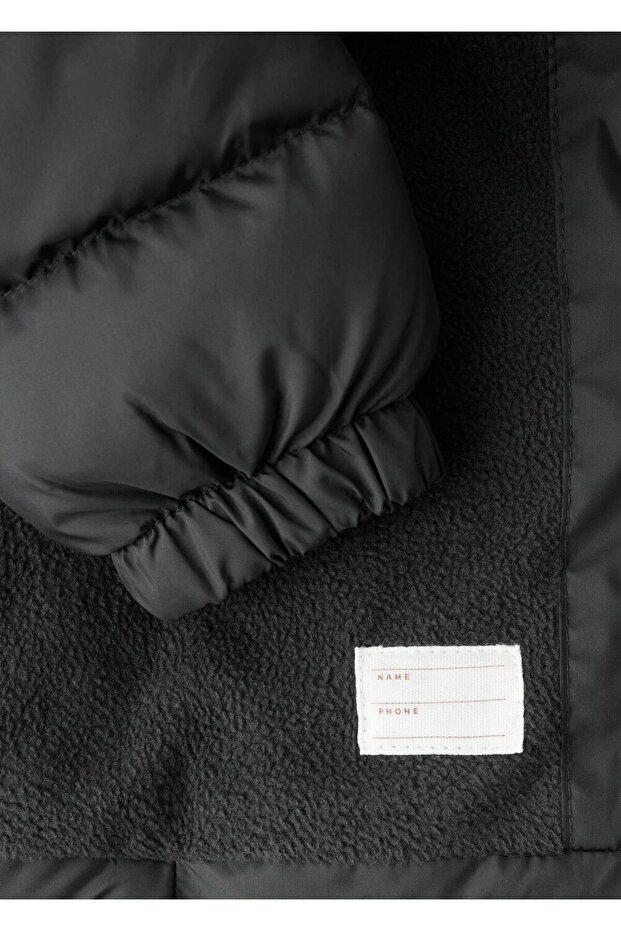 Kapüşonlu uzun kapitone anorak - 4