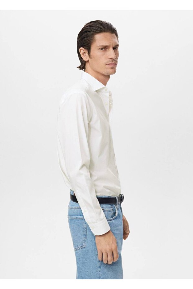 %100 pamuklu slim fit gömlek - 5