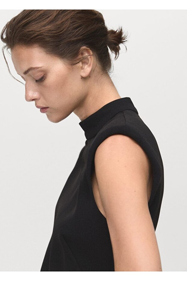 Perkins yaka volanlı elbise - 5