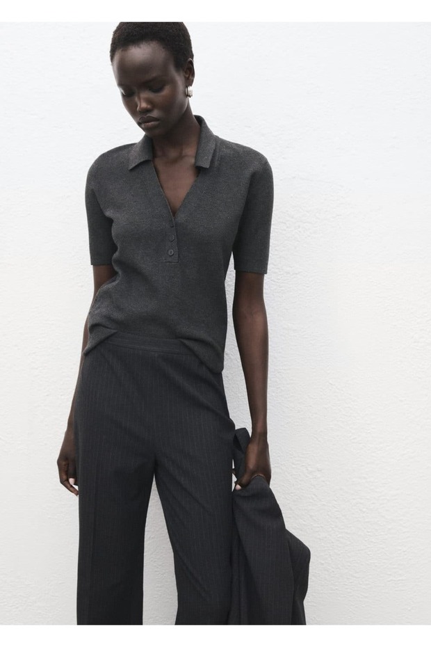 Slim Knitwear Shirt Collar Sweater