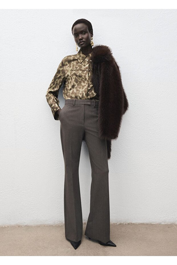 Desenli saten gömlek - 2