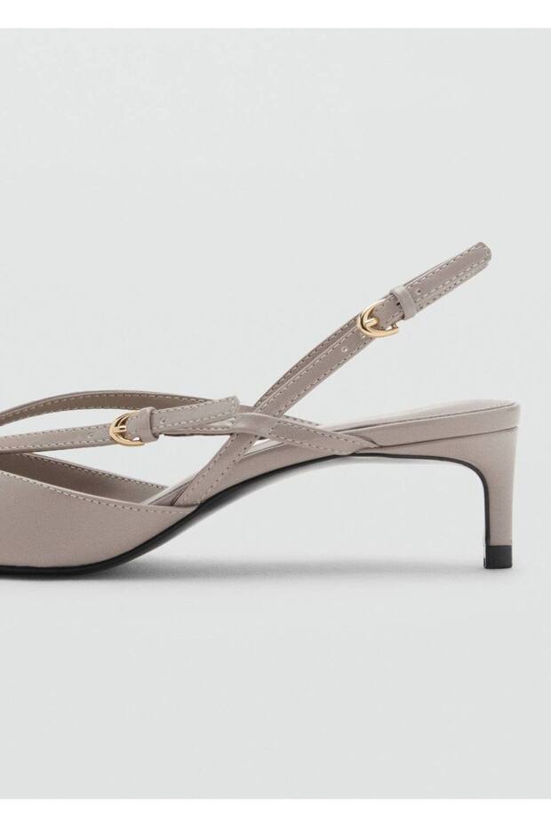 Bantlı kitten topuklu ayakkabı - 6