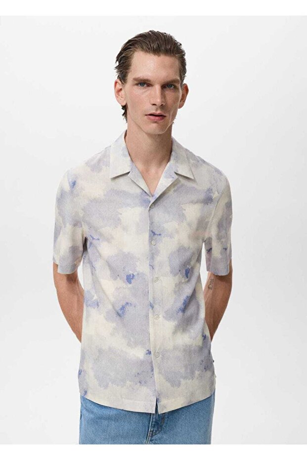 Bowling yaka desenli gömlek - 1