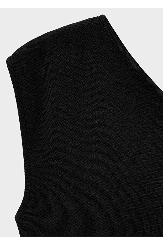 Asimetrik triko elbise - 5