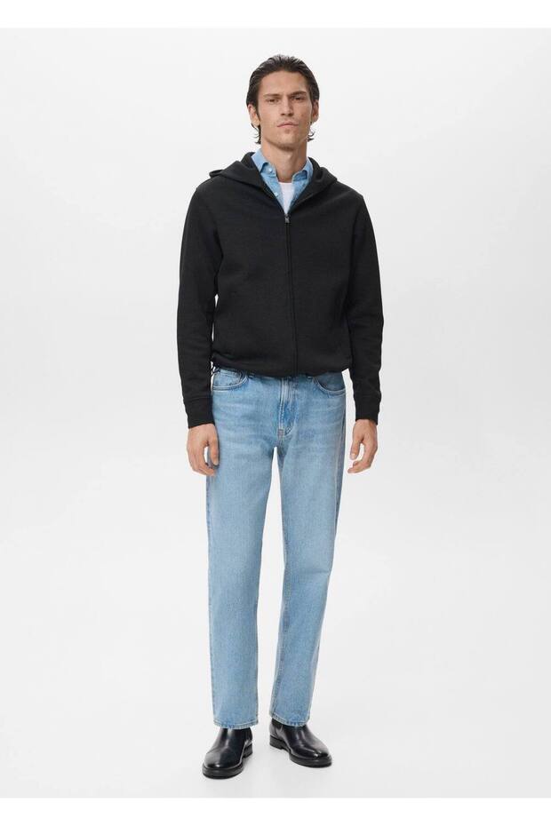 Kapüşonlu fermuarlı sweatshirt - 2