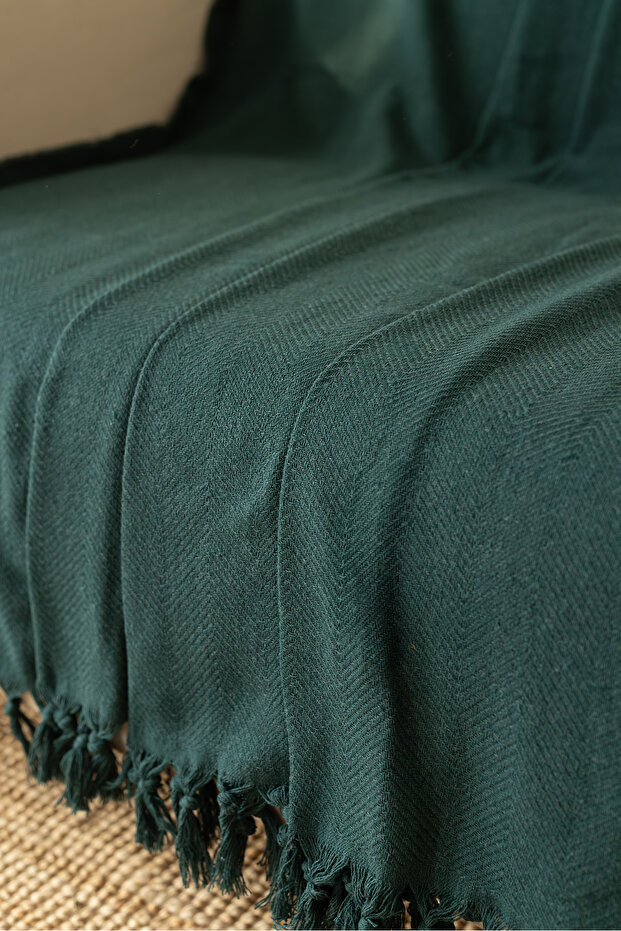 Koltuk Örtüsü 170 X 210 Cm Kanepe Çekyat Örtüsü %100 Pamuklu Yikanabilir Sade Şal - 2