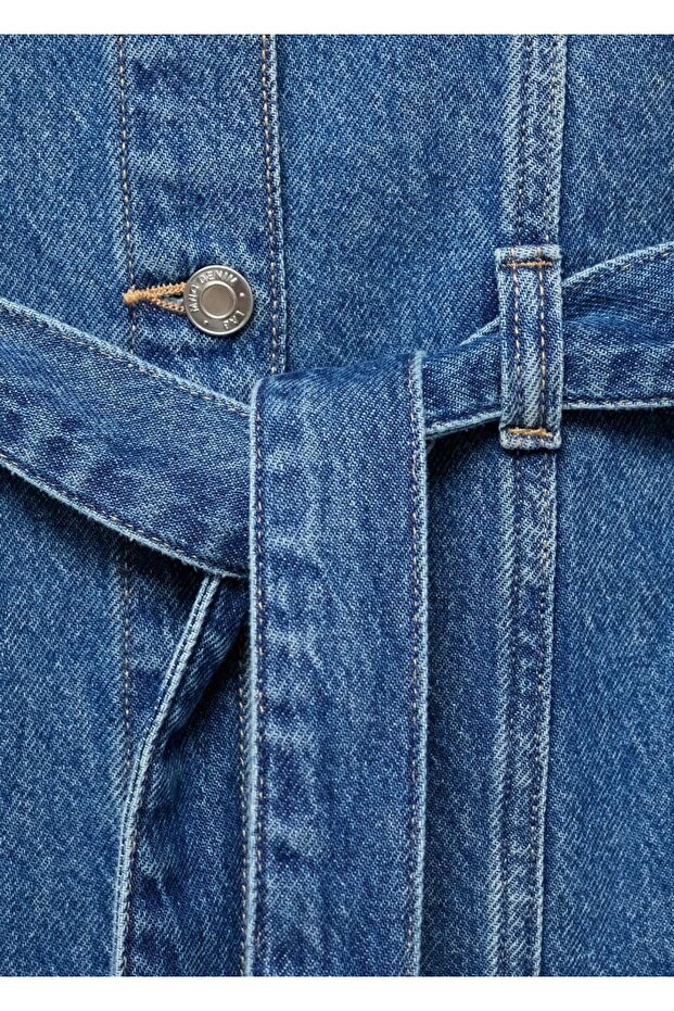 Kısa denim elbise - 7