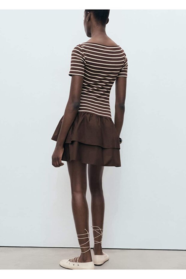 Karma çizgili elbise - 4