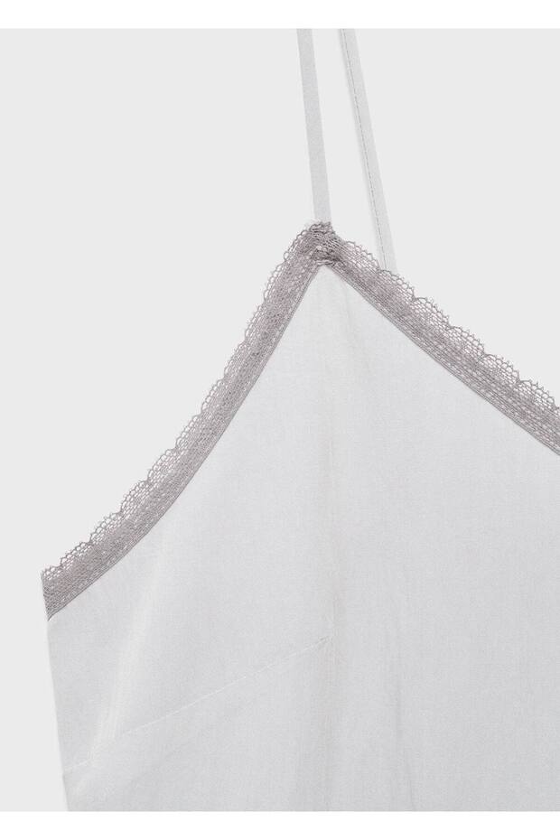 Dantel detaylı askılı gecelik - 7