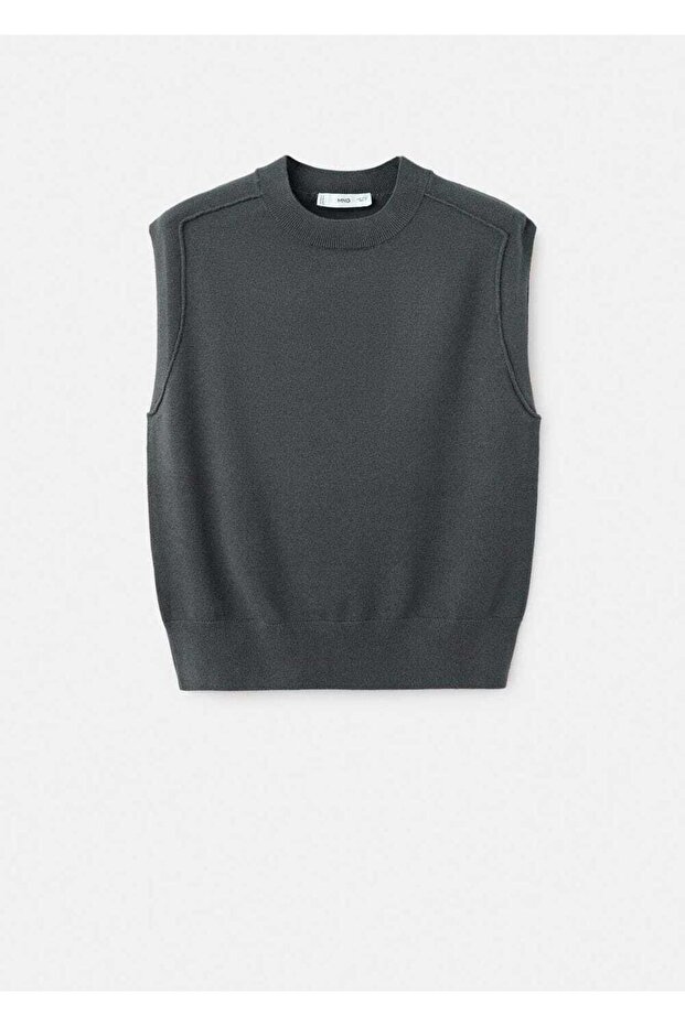 Dikiş detaylı triko yelek - 3