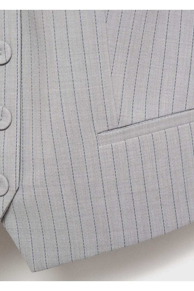 İnce çizgili yelek - 8