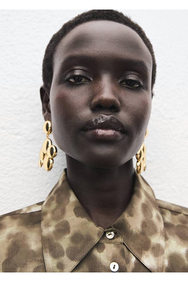 Desenli saten gömlek - 7