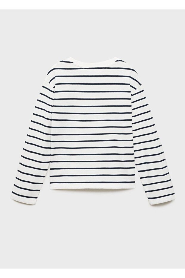 Çizgili basic tişört - 4