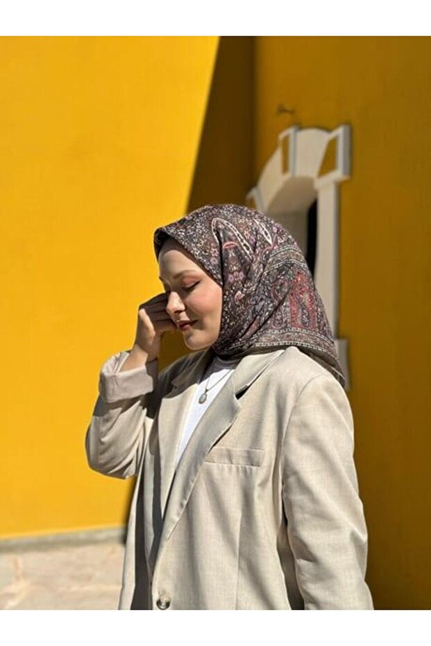 Soft Pamuk Etnik Desen Eşarp - 2