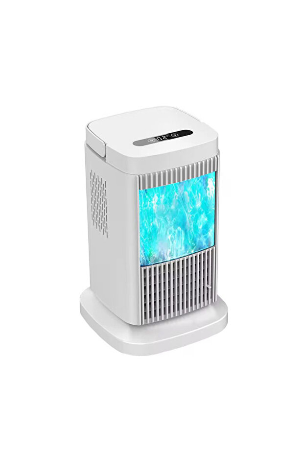 Desktop Air Purifier with UV Light, LED Display, Digital Controls, Dual Fan System, 25W, White.