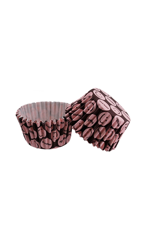 Cupcake Mold Pet Capsule Cake Mold 52X45 mm (100 Pieces) Pink Emoji