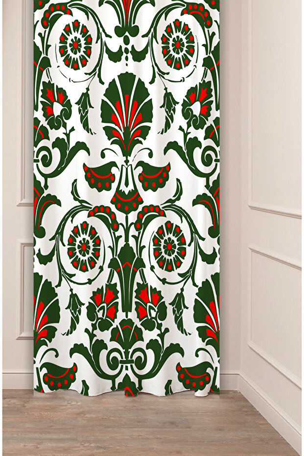 Authentic, Anatolian, Ethnic Patterned Special Design Digital Printed (Single Wing) Modern Stylish Background Curtain