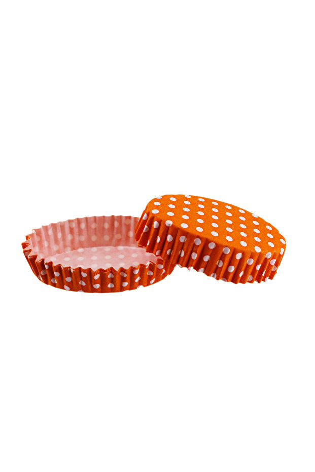 Cupcake Mold Pet Capsule Oval Model Cake Mold (100 Pieces) F11 Polka Dot Orange