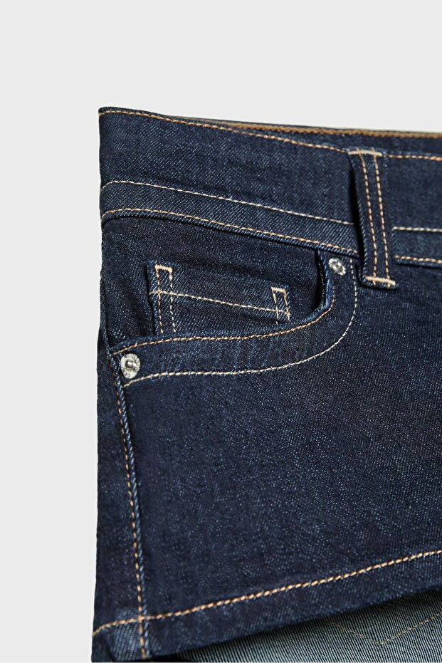 Denim mikro şort - 8