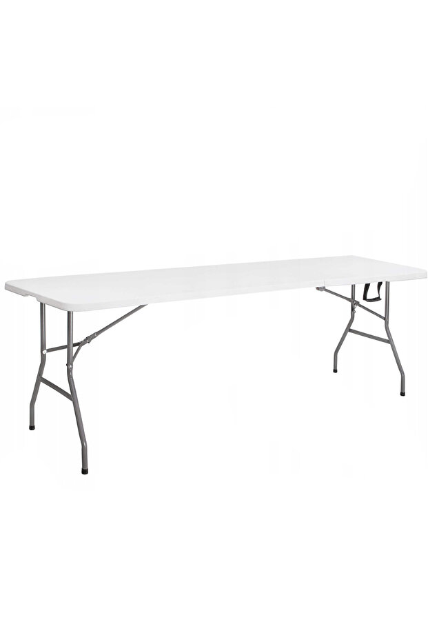 Rectangular multifunctional folding table, 240x75x74 cm, white - 1