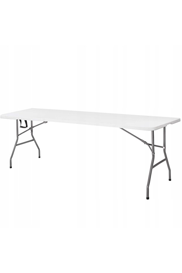 Multifunctional rectangular folding table, 240x75x74 cm, white - 10