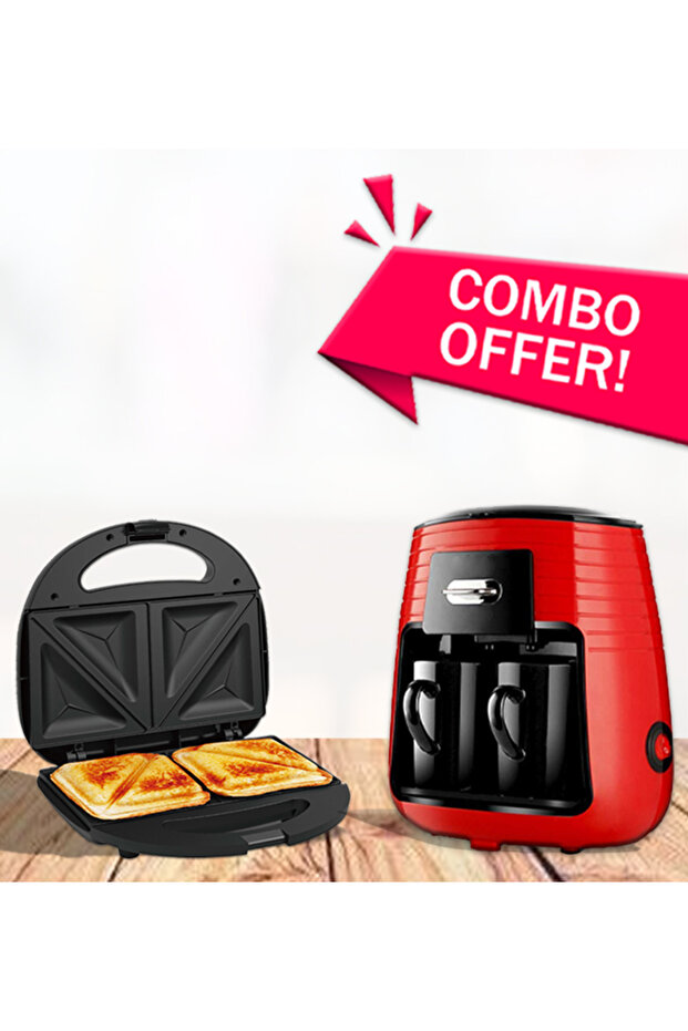 4 Slice Sandwich Maker CYSM2260 With 2-Cup Electric Coffee Maker Machine RMCOF-5054