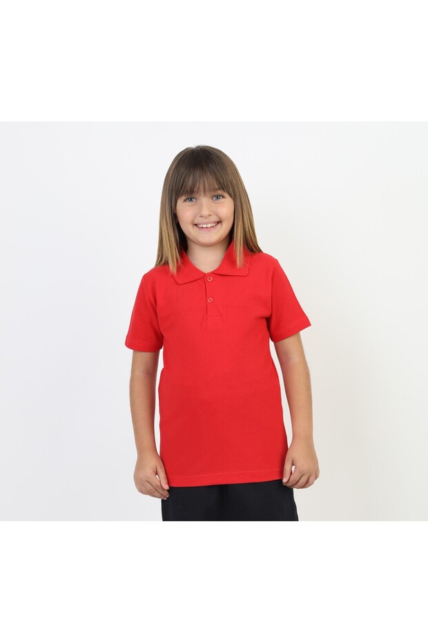 Unisex Red Polo Neck T-Shirt