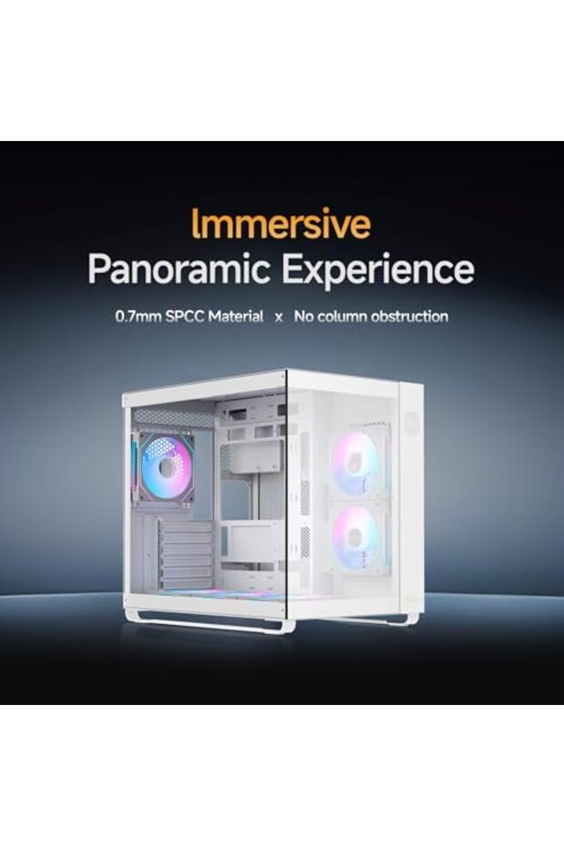 Iota C70 Mid-Tower PC Gaming Case, Large Capacity with Real-Time Digital Display, Panoramic View, Pr - 4