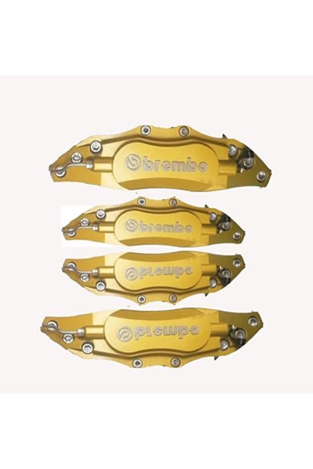 Universal ABS Metal Car 3D Disc Brake Caliper Covers with Logos Front Rear Auto Accessories Kit