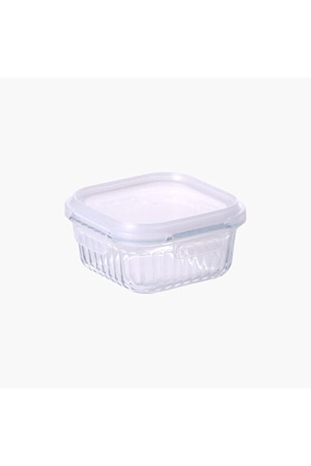 Wave Lock Square Glass Food Container with Lid, 520 ml Capacity