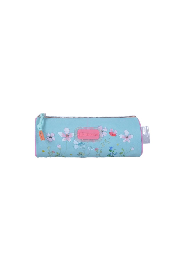 PENCIL CASE Blue Floral Pink