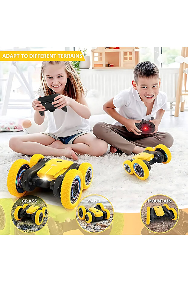 سيارة بهلوانية بجهاز تحكم عن بعد ( اللون أحمر ) من - 6