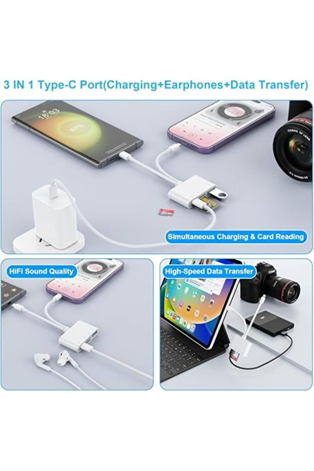 Ctoby SD Card Reader for iPhone iPad Camera, 4 in 2 Card Reader USB C/Micro SD/SD Card Adapter - 6