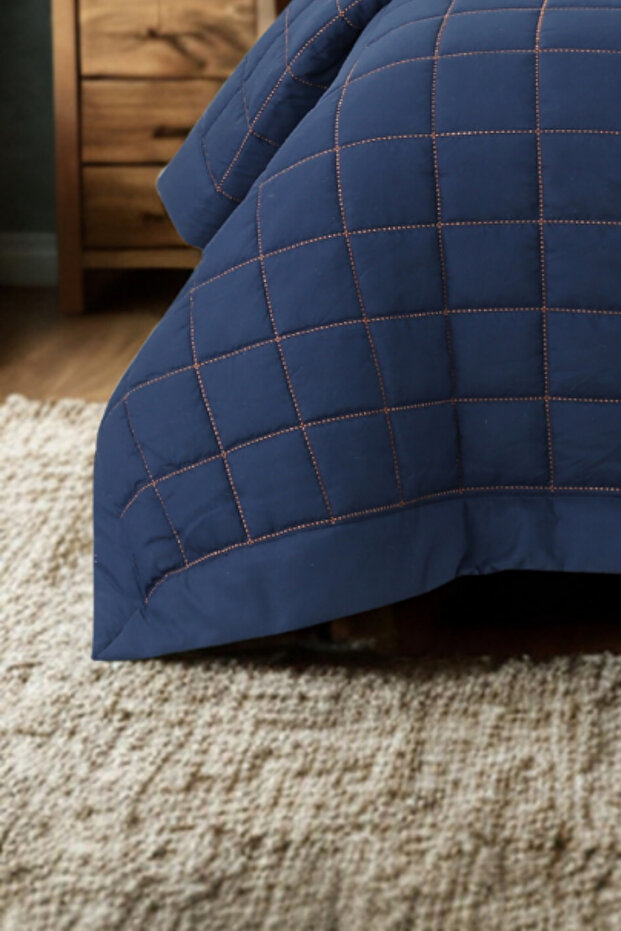 Alora Çift Kişilik Yatak Örtüsü Takımı / Lacivert - 4