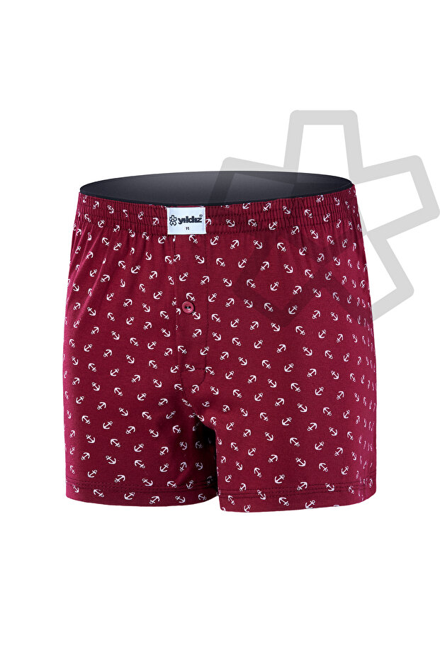 3-Pack Cotton Combed Towel Waist Men's Boxer with Anchor Bordo