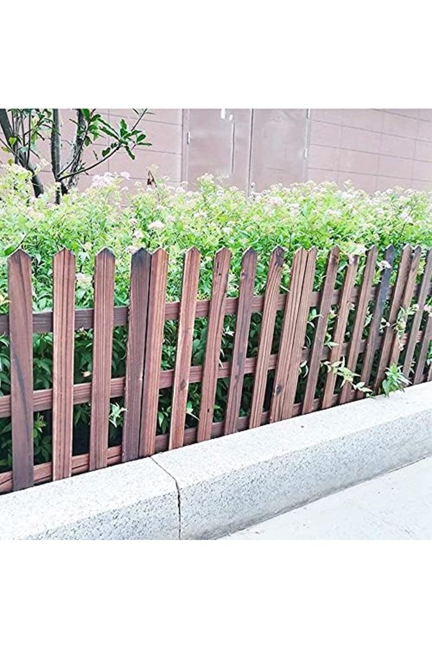 FFD Wooden Garden Plant Borders Wood Garden Fence Interlocking Panels 40x160cm