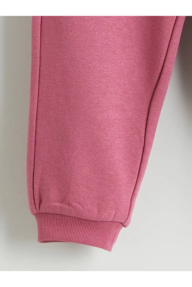 LCW Kids Pembe Beli Lastikli Kalın Basic Kız Çocuk Eşofman Alt - 2