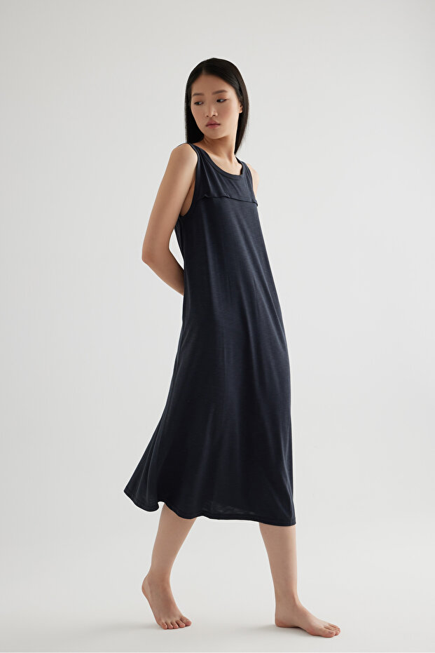 Kadın Modal Kolsuz Kalın Askılı Elbise - 3