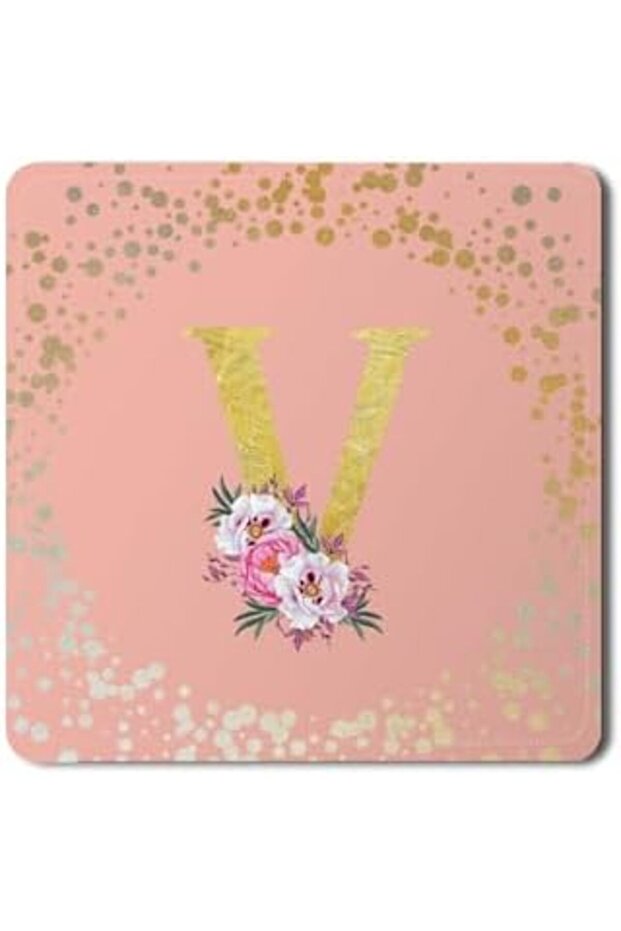 Stylizeed 2 Pack Designer Leather Coasters Mat for Beverage Drinks - Custom Monogram Initial Letter