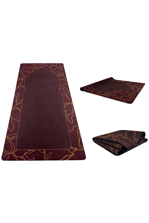 Foldable Prayer Mat Rug 1mm Knee Support Brown