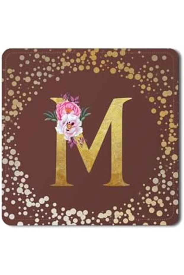 Stylizeed 2 Pack Designer Leather Coasters Mat for Beverage Drinks - Custom Monogram Initial Letter