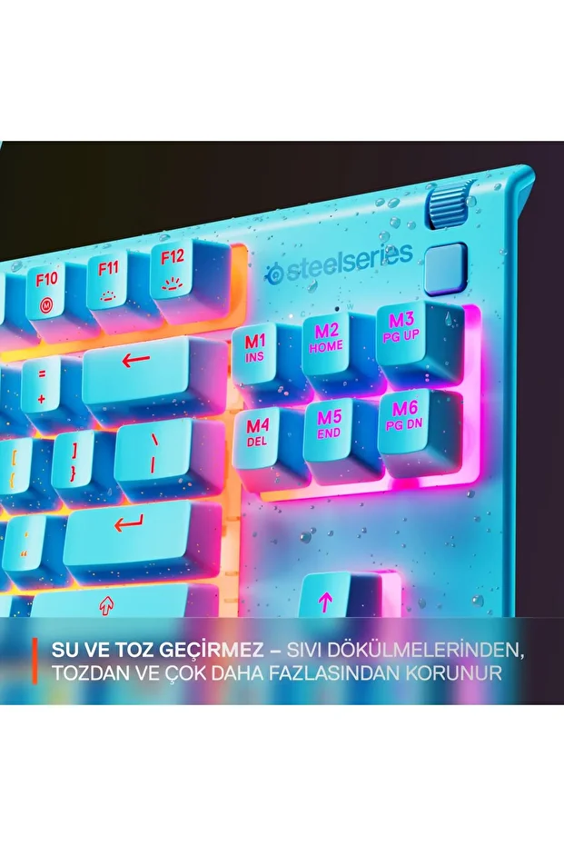 Apex 3 TKL RGB Suya ve Toza Dayanıklı Türkçe Gaming Klavye – Mavi - 4