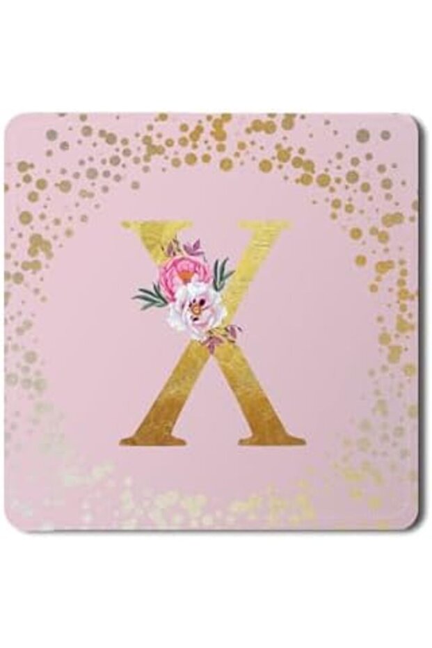 Stylizeed 2 Pack Designer Leather Coasters Mat for Beverage Drinks - Custom Monogram Initial Letter