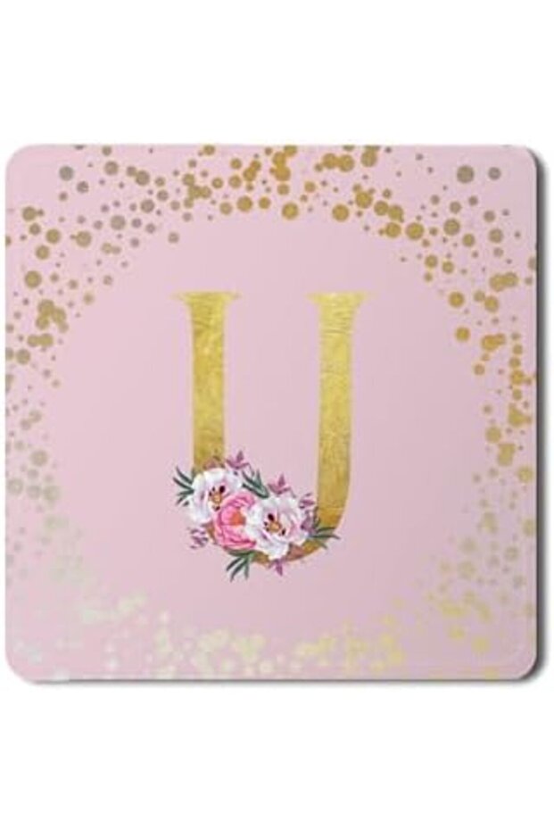2 Pack Designer Leather Coasters Mat for Beverage Drinks - Custom Monogram Initial Letter